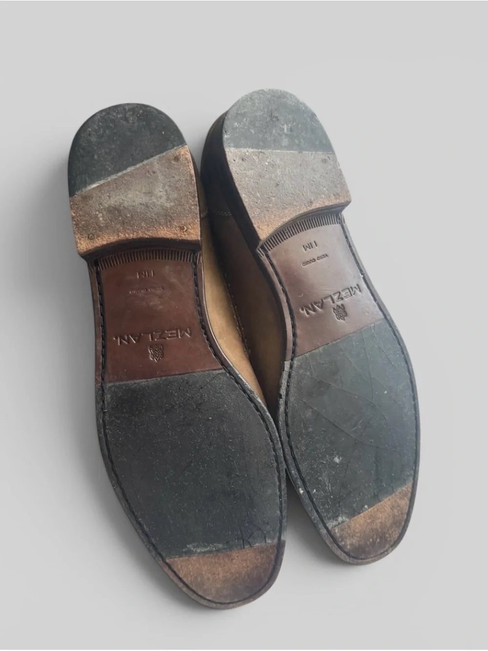 Mezlan Men's Suede Penny Loafers in Tan and Brown